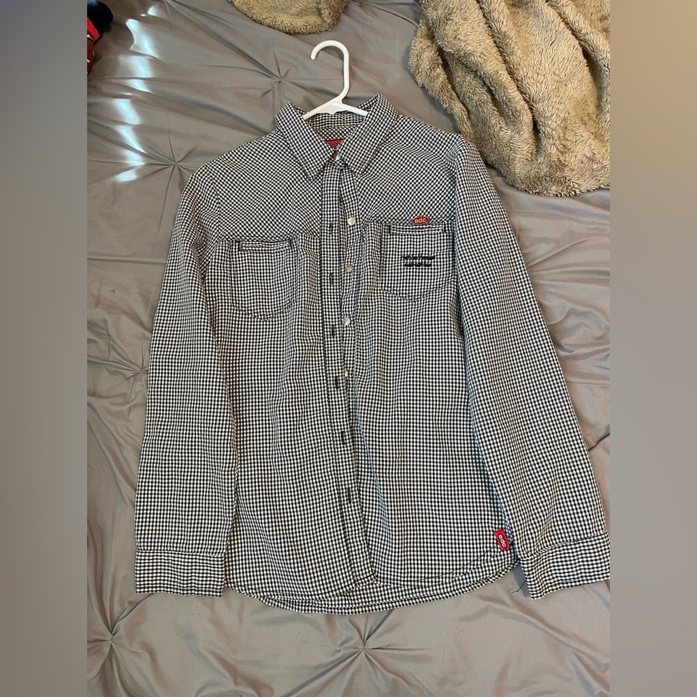 EDC black and white plaid button up